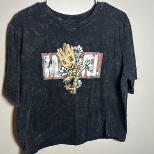 Marvel Black Tee with Groot Graphic
